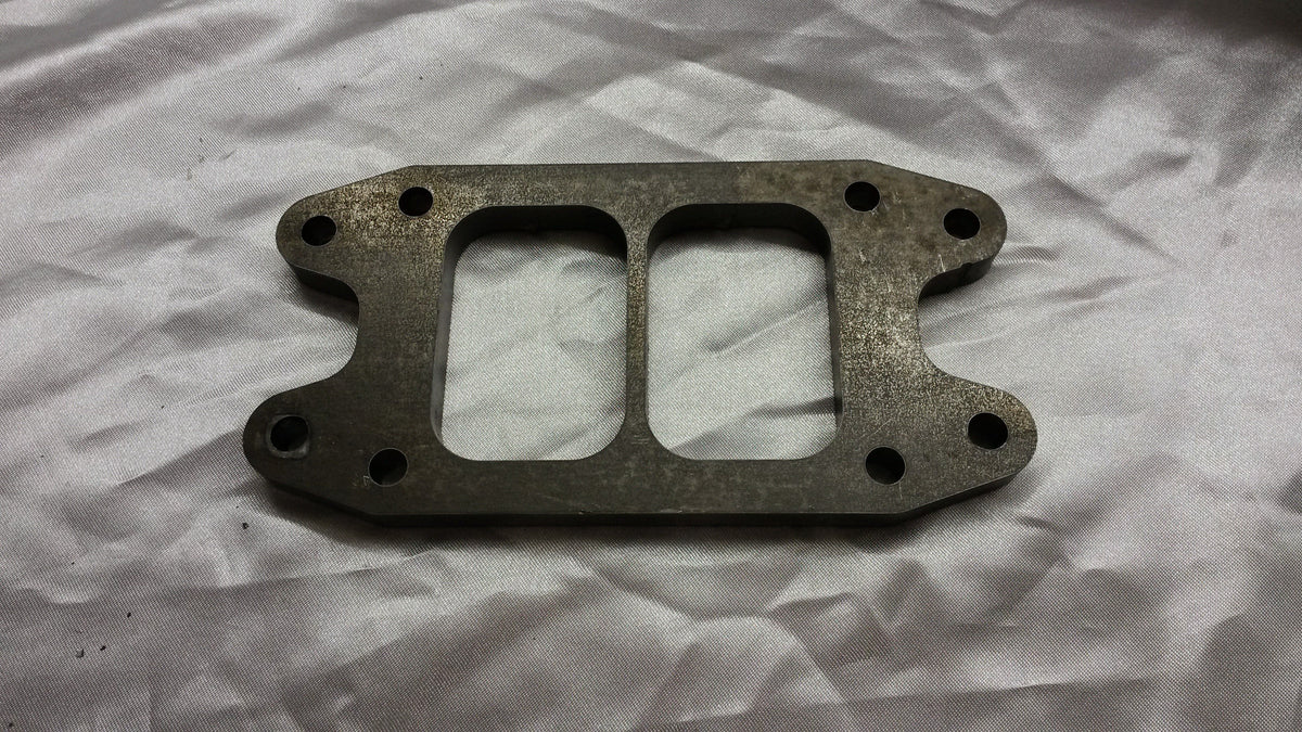 Turbo Inlet Flange T6 Divided East West Mount 12mm Mild Steel - Quickbitz