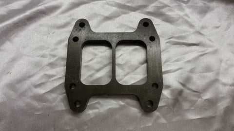 Turbo Inlet Flange T6 Divided North South Mount 12mm Mild Steel - Quickbitz