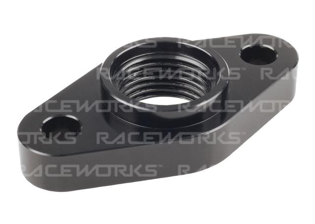 RACEWORKS TURBO DRAIN ADAPTOR FEMALE AN-10 OUTLET SUIT T3-T4 - BLACK